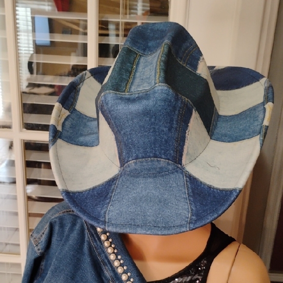 Accessories - Denim Patchwork Cowboy Hat